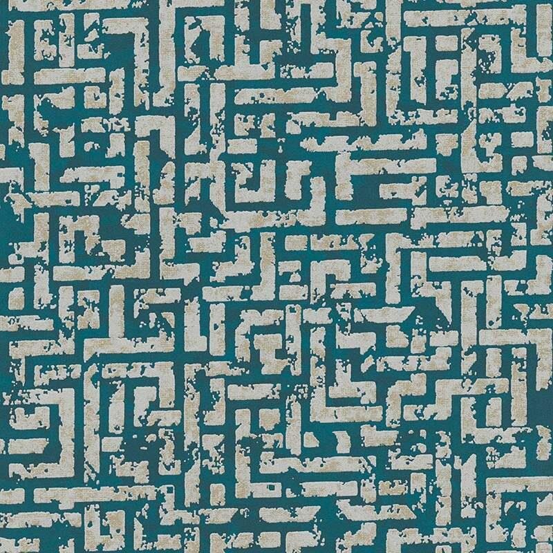 Tapete Blau, Grün, Petrol, Grau, Silber livingwalls Vliestapete (1039693)