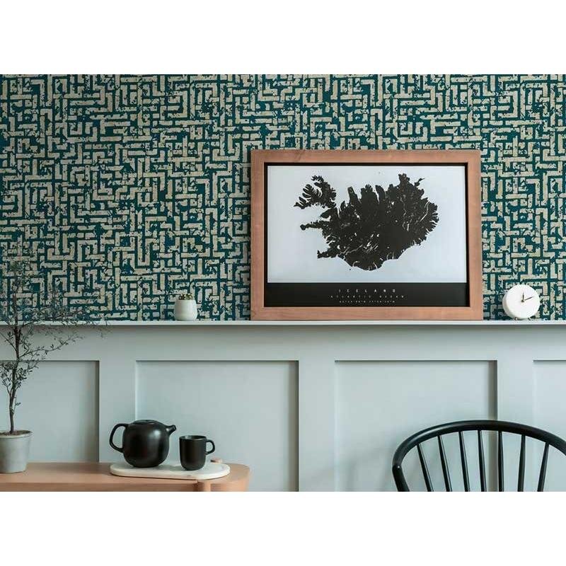 Tapete Blau, Grün, Petrol, Grau, Silber livingwalls Vliestapete (1039693)