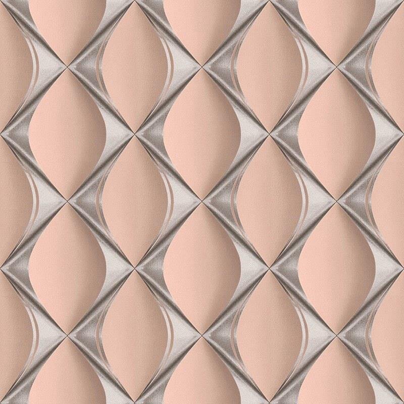 Tapete Grau, Silber, Rosa, Rose livingwalls Vliestapete (1039675)