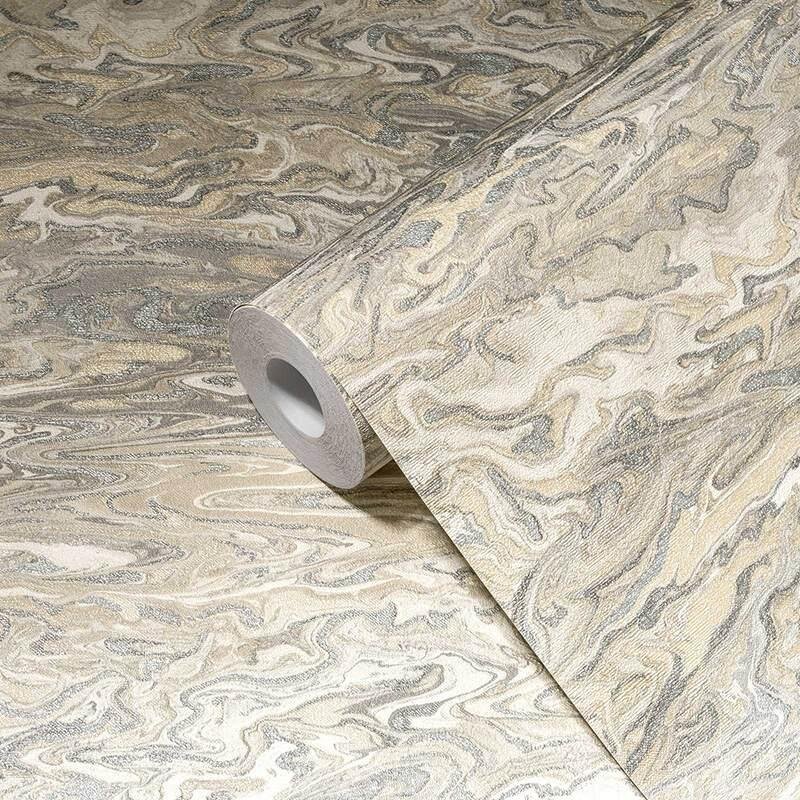 Tapete Beige, Creme, Grau, Silber livingwalls Vliestapete (1039664)
