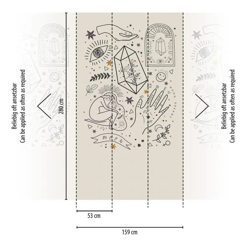 Fototapete Abstrakte Linie Beige Schwarz - Moderne Zeichnung auf Sandton - livingwalls Vliestapete erweiterbar (KG-175102)