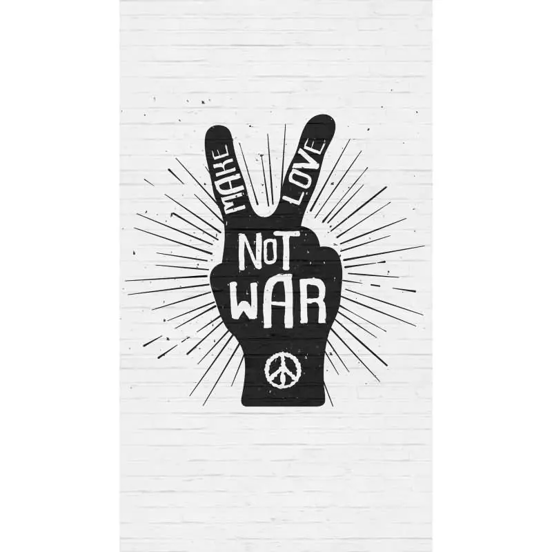 Fototapete Peace-Zeichen Schwarz Weiß - Statement-Wandbild "No War" - livingwalls Vliestapete erweiterbar (KG-175108)