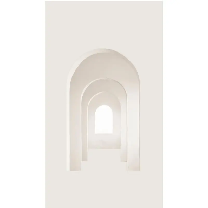 Fototapete 3D-Bogenflur Beige - Illusionistische Architektur mit Tiefenwirkung - livingwalls Vliestapete erweiterbar (KG-175120)