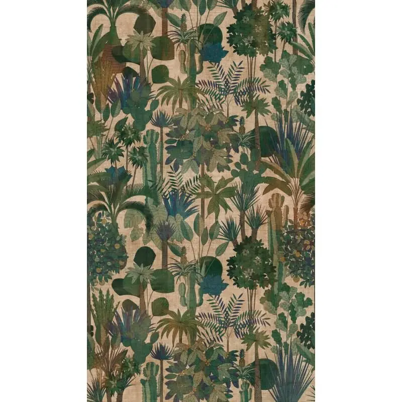 Fototapete Dschungel-Muster Grün Braun - Blätteroptik mit exotischem Flair - livingwalls Vliestapete erweiterbar (KG-175140)