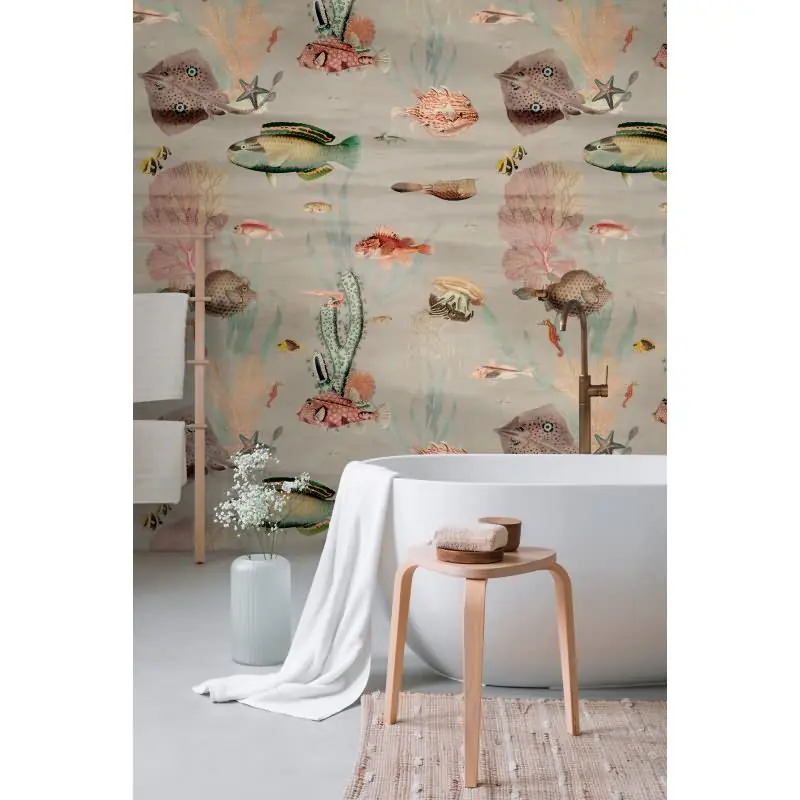 Fototapete Gemüse Aquarelloptik Bunt Beige - Küchenmotiv mit Vintage-Charme - livingwalls Vliestapete erweiterbar (KG-175146)