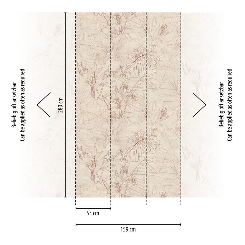 Fototapete Kirschblüten Zweige Beige Rosa - Asiatisches Blütenmotiv zart - livingwalls Vliestapete erweiterbar (KG-175161)