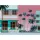 Fototapete Miami Art Déco Palmen Rosa Türkis - Retro-Fassadenmotiv mit Urlaubsflair - livingwalls Vliestapete (KG-175168)