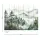 Fototapete Wald und Berge Aquarell Grün Grau - Sanfte Naturkulisse mit Nebel - livingwalls Vliestapete (KG-175173)