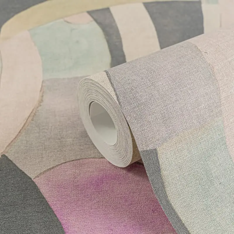 Abstrakte livingwalls Vliestapete in kühlen Pastelltönen - stilvolles Design mit künstlerischem Flair  (KG-175216)