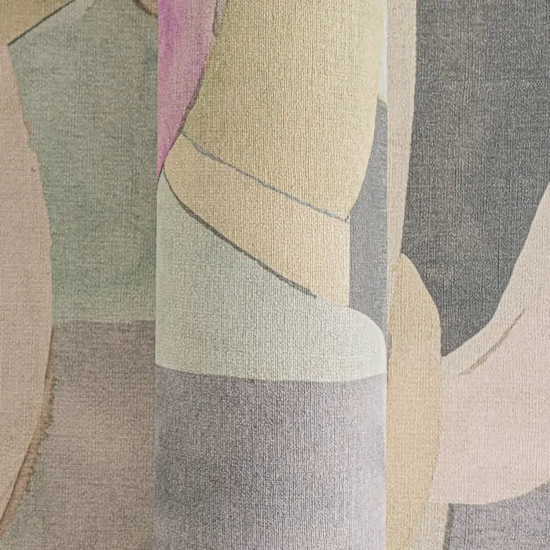 Abstrakte livingwalls Vliestapete in kühlen Pastelltönen - stilvolles Design mit künstlerischem Flair  (KG-175216)