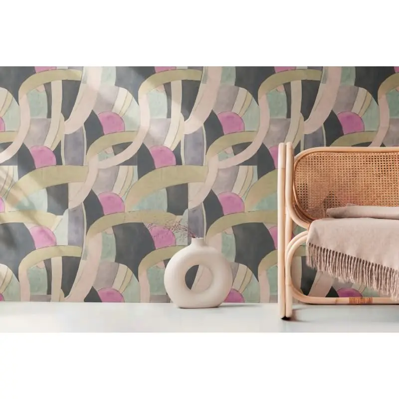 Abstrakte livingwalls Vliestapete in kühlen Pastelltönen - stilvolles Design mit künstlerischem Flair  (KG-175216)