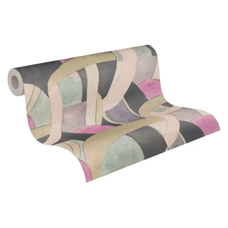 Abstrakte livingwalls Vliestapete in kühlen Pastelltönen - stilvolles Design mit künstlerischem Flair  (KG-175216)