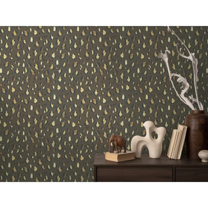 Leopardenmuster-Tapete in Dunkelbraun - Stilvoll & Wild zugleich livingwalls (KG-175221)