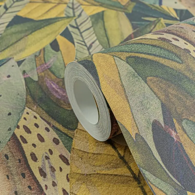 Tropenwald-Tapete mit grafischem Blättermuster livingwalls (KG-175230)