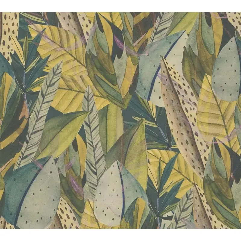 Tropenwald-Tapete mit grafischem Blättermuster livingwalls (KG-175230)