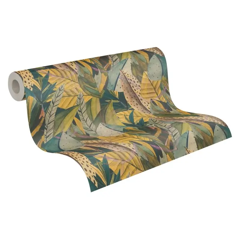 Tropenwald-Tapete mit grafischem Blättermuster livingwalls (KG-175230)