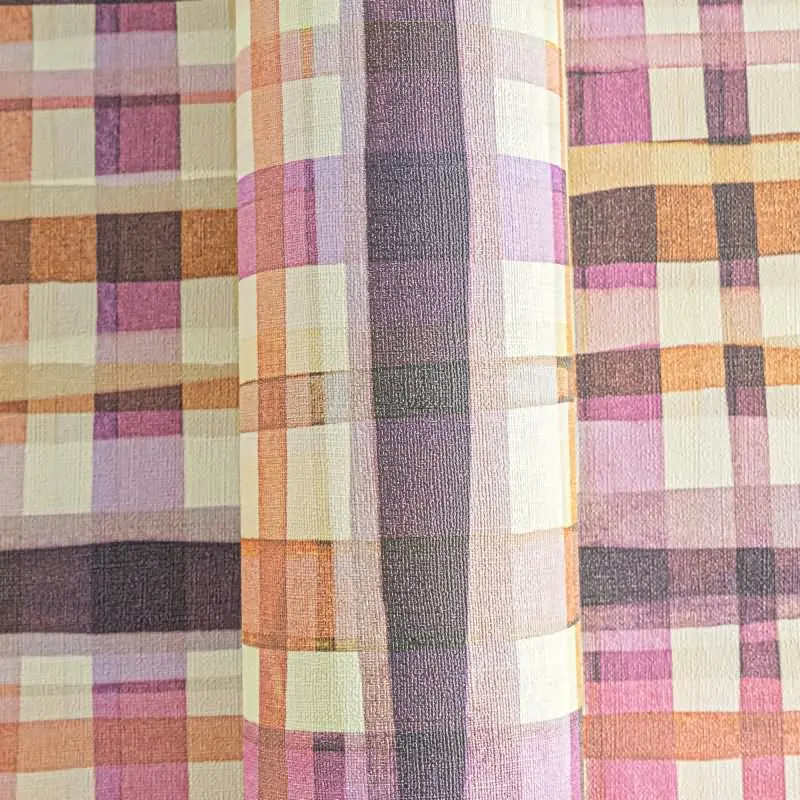 Karo-Tapete Rosa Orange - Buntes Karomuster modern - livingwalls Vliestapete verspielt (KG-175241)