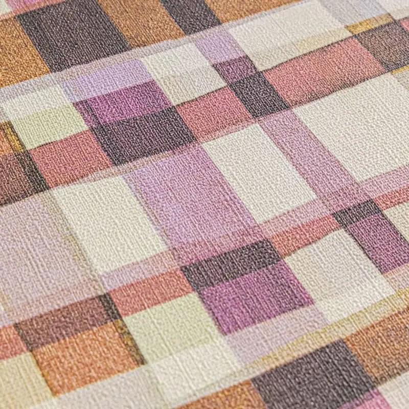 Karo-Tapete Rosa Orange - Buntes Karomuster modern - livingwalls Vliestapete verspielt (KG-175241)