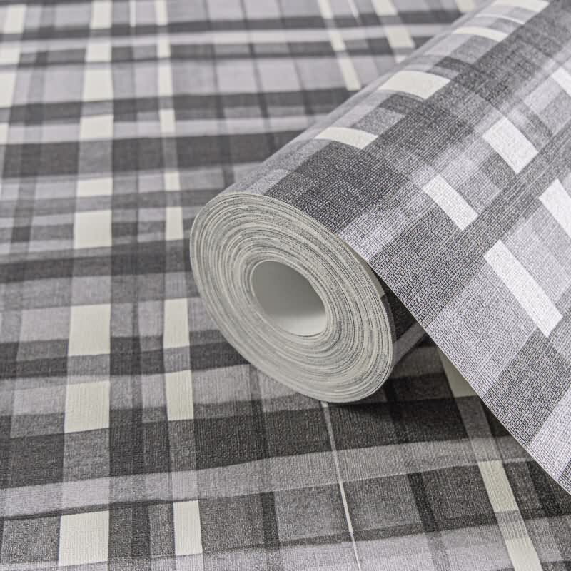 Karo-Tapete Schwarz Grau Weiß - Klassisches Karomuster - livingwalls Vliestapete modern (KG-175244)