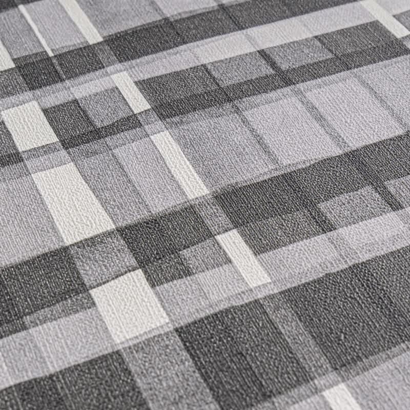 Karo-Tapete Schwarz Grau Weiß - Klassisches Karomuster - livingwalls Vliestapete modern (KG-175244)