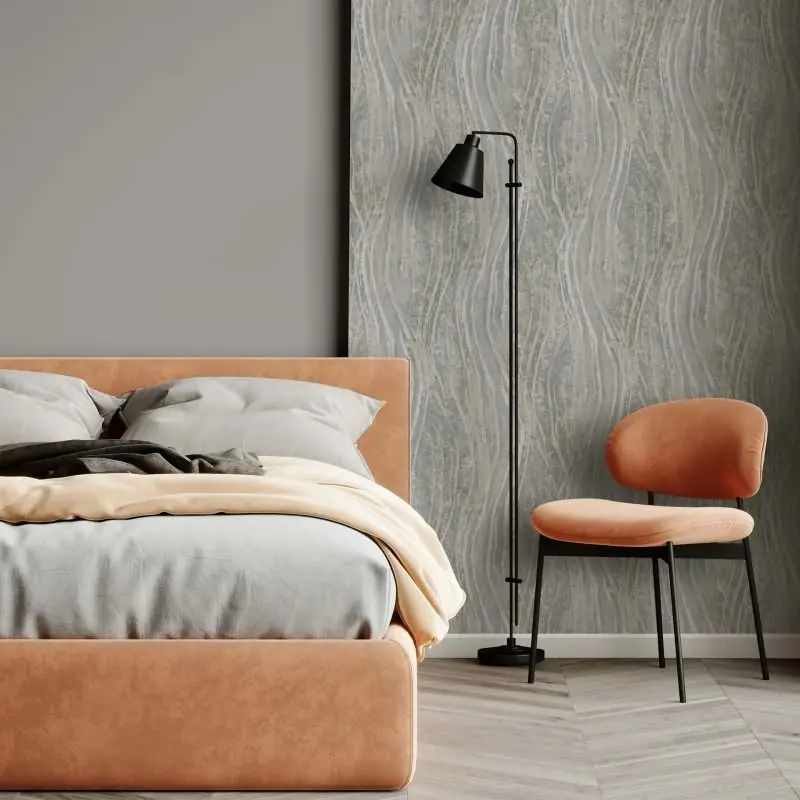 Vliestapete Beton, Wellen Grafisch Modern in Grau Novamur (KG-175253)