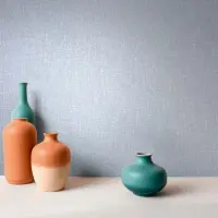 Vliestapete Uni, Textil Uni Modern in Blau Novamur...