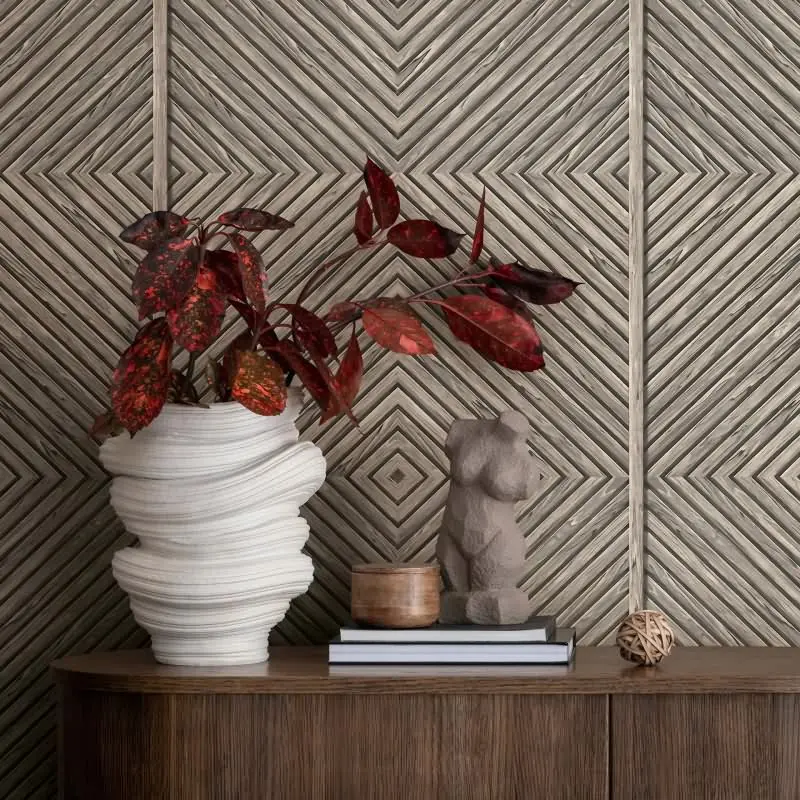 Vliestapete Holz, Geometrisch Holzoptik Geometrisch, matt Novamur (KG-175305)