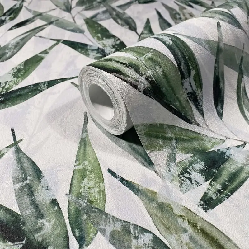 Vliestapete Blätter Floral Natur matt in Grün Novamur (KG-175309)