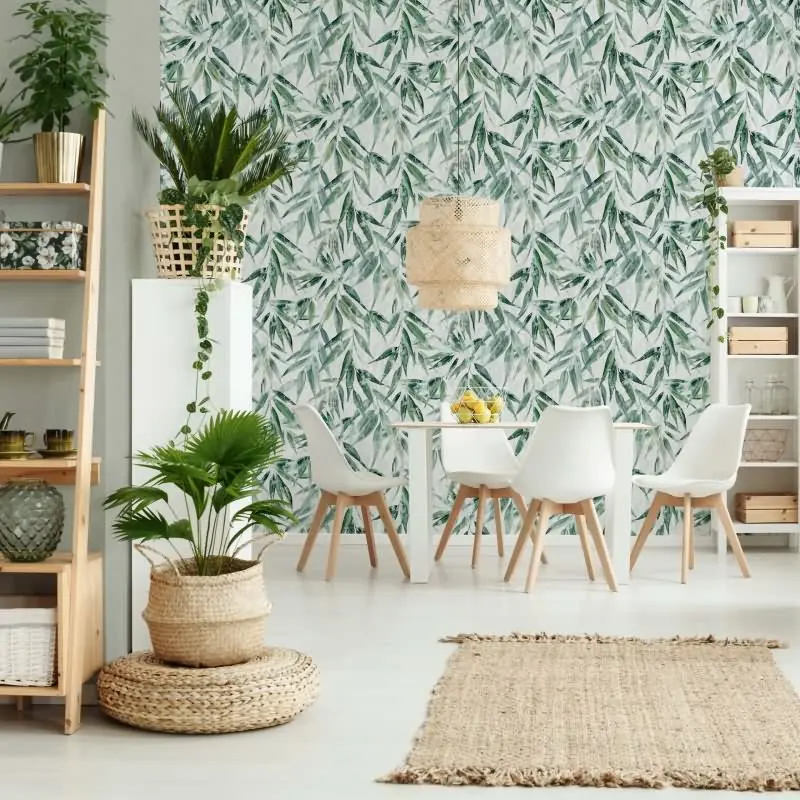 Vliestapete Blätter Floral Natur matt in Grün Novamur (KG-175309)