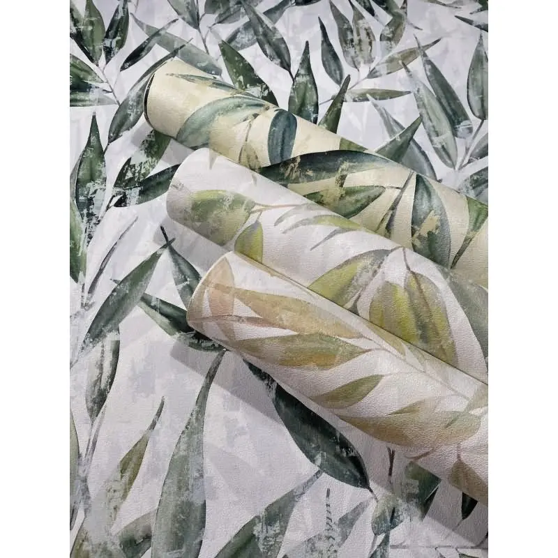 Vliestapete Blätter Floral Natur matt in Grün Novamur (KG-175309)