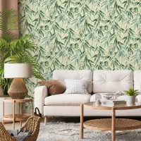 Vliestapete Bl&auml;tter Floral Natur matt in Gelb...