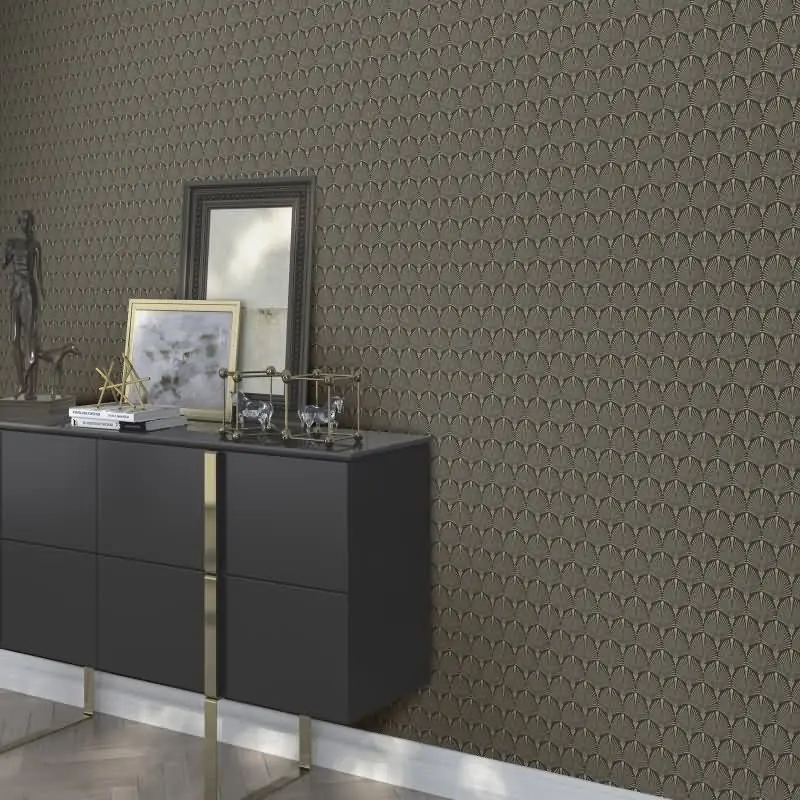 Tapete Schwarz, Anthrazit Erismann Vinyltapete (KG-175417)