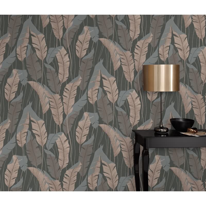 Tapete Schwarz, Anthrazit Erismann Vinyltapete (KG-175429)