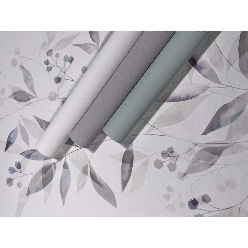 Vliestapete Blätter Floral Natur matt in Weiß für Wohnzimmer, Schlafzimmer, Küche (KG-175464)