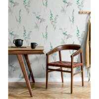 Vliestapete Blumen, Blätter Floral Modern matt in...