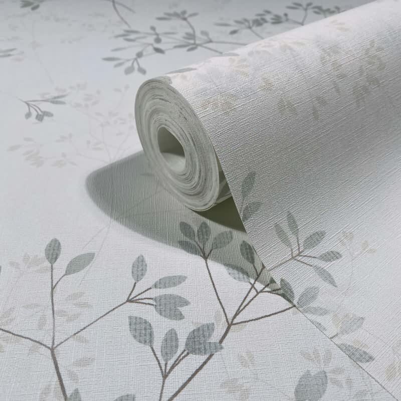 Vliestapete Blätter Floral Natur matt in Weiß für Wohnzimmer, Schlafzimmer, Küche (KG-175477)