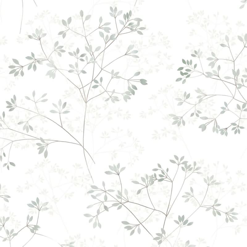 Vliestapete Blätter Floral Natur matt in Weiß für Wohnzimmer, Schlafzimmer, Küche (KG-175477)