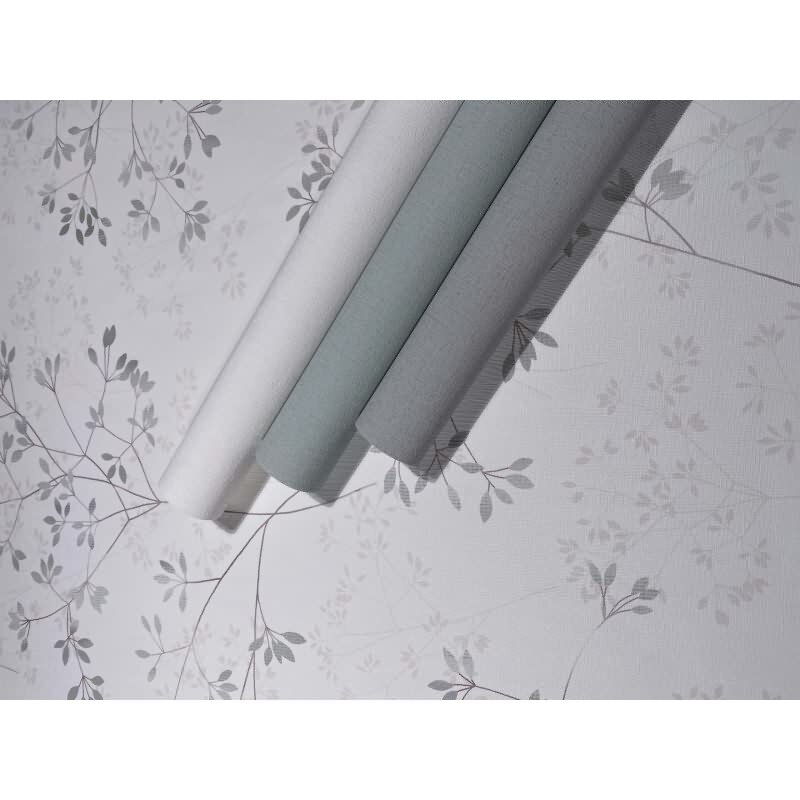 Vliestapete Blätter Floral Natur matt in Weiß für Wohnzimmer, Schlafzimmer, Küche (KG-175477)