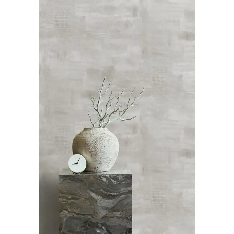 Vliestapete Putzoptik, Betonoptik Uni Geometrisch matt in Grau für Wohnzimmer, Schlafzimmer, Büro (KG-175478)