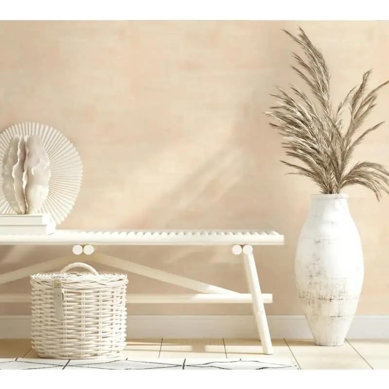 Vliestapete Putzoptik, Betonoptik Uni Geometrisch matt in Beige für Wohnzimmer, Schlafzimmer, Büro (KG-175485)