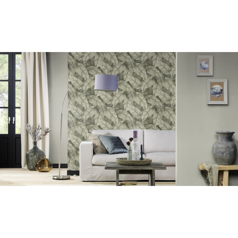 Vliestapete Grau italienische Eleganz Hochwaschbeständig Rasch Metall Incanto