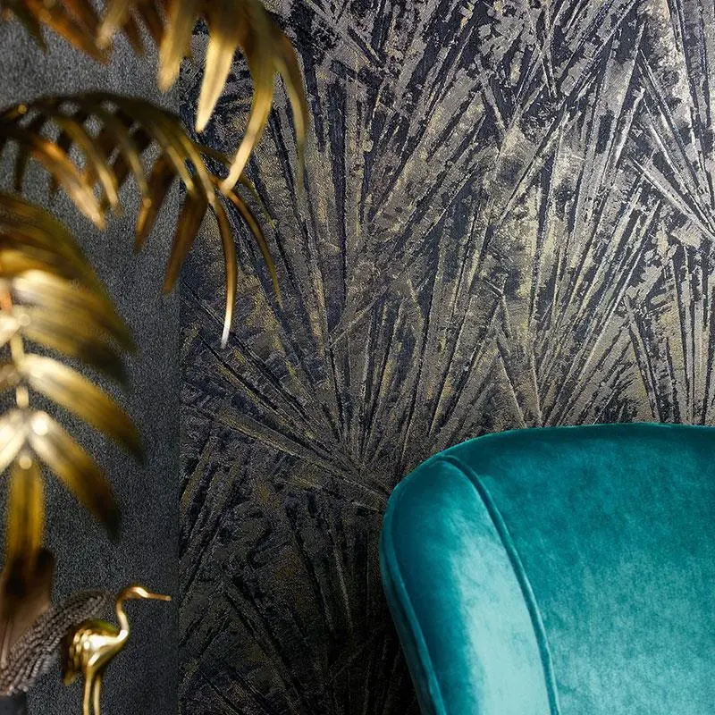 Tapete Gold, Kupfer, Schwarz, Anthrazit Papis Loveday Vliestapete (1039607)