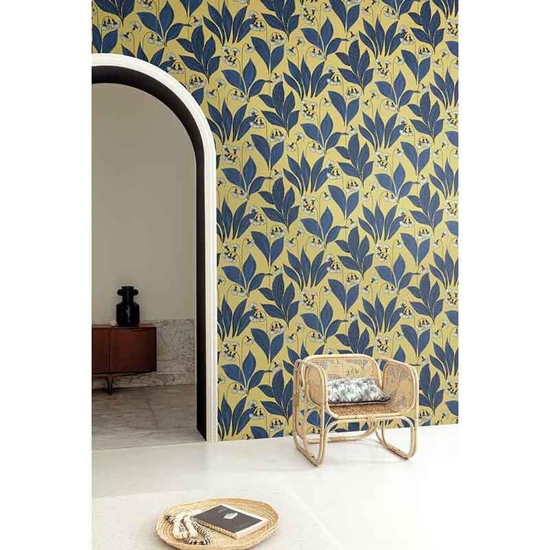 Tapete Blau, Gelb, Vanille, Schwarz, Anthrazit MASUREEL Vliestapete (1039580)