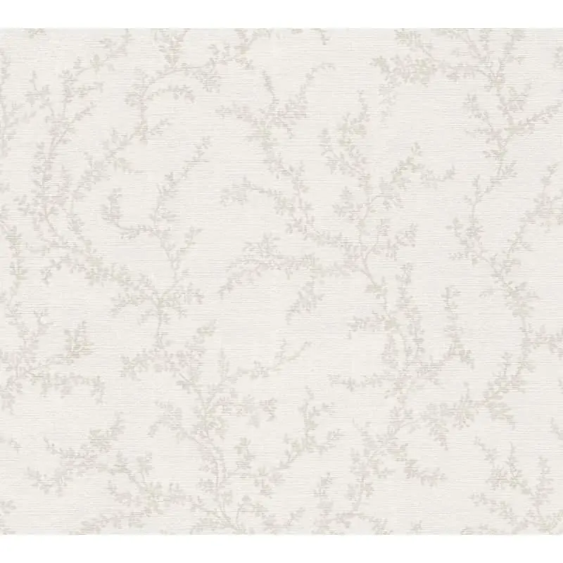 Florale Vliestapete Creme Beige - Dezentes Zweigmuster - Tapete elegant & modern (KG-175789)