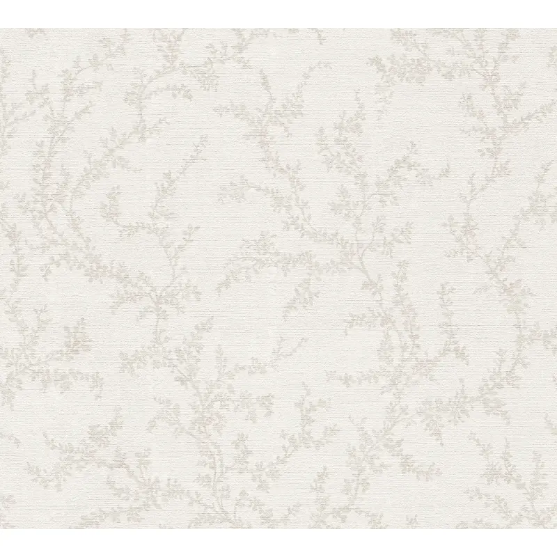 Florale Vliestapete Creme Beige - Dezentes Zweigmuster - Tapete elegant & modern (KG-175789)