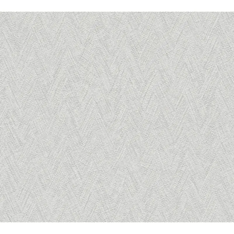 Strukturtapete Fischgrät Grau Weiß - Vliestapete mit Struktur - Modern & zeitlos (KG-175797)