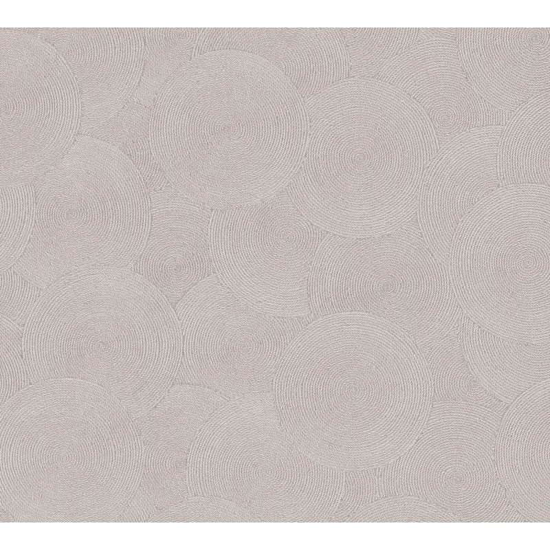 Kreis-Muster-Tapete Rosa Silber - Struktur Vliestapete dezent glänzend modern (KG-175803)