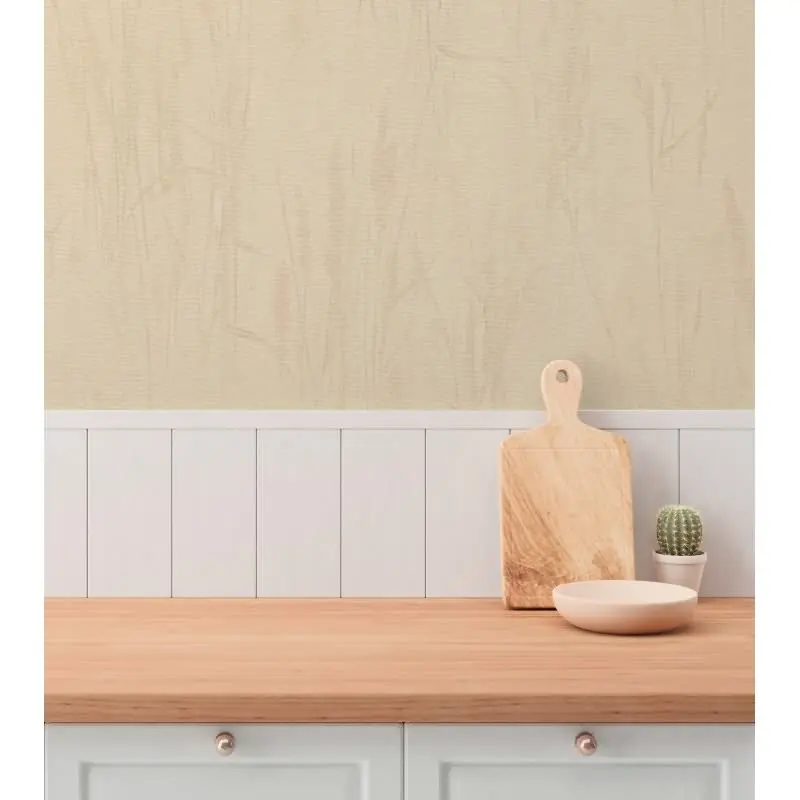 Gräser-Tapete Warmbeige Sand - Vliestapete mit Naturdesign in Leinenoptik (KG-175808)
