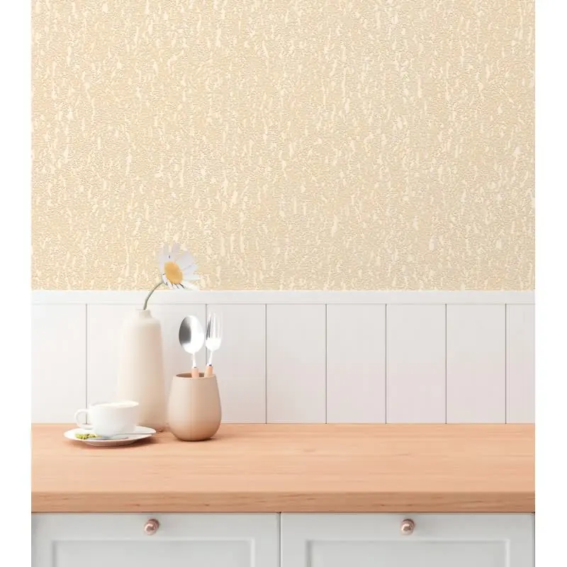 Strukturtapete in Putzoptik Beige Sand - Vliestapete mit leichter Glanzstruktur (KG-175812)