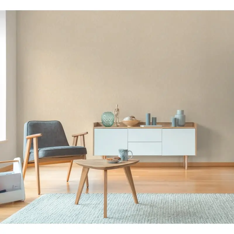 Strukturtapete in Putzoptik Beige Sand - Vliestapete mit leichter Glanzstruktur (KG-175812)